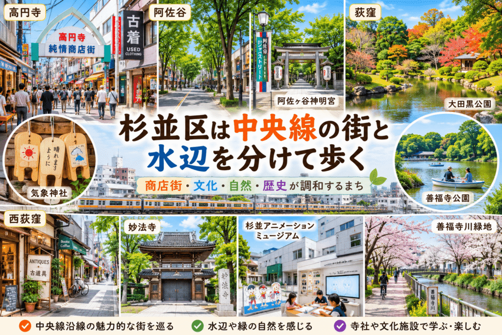 杉並区は中央線の街と水辺を分けて歩く